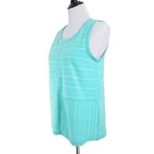 Habitat Size S Vineyard Mix It Tank Top Stripe Jersey Knit Green White